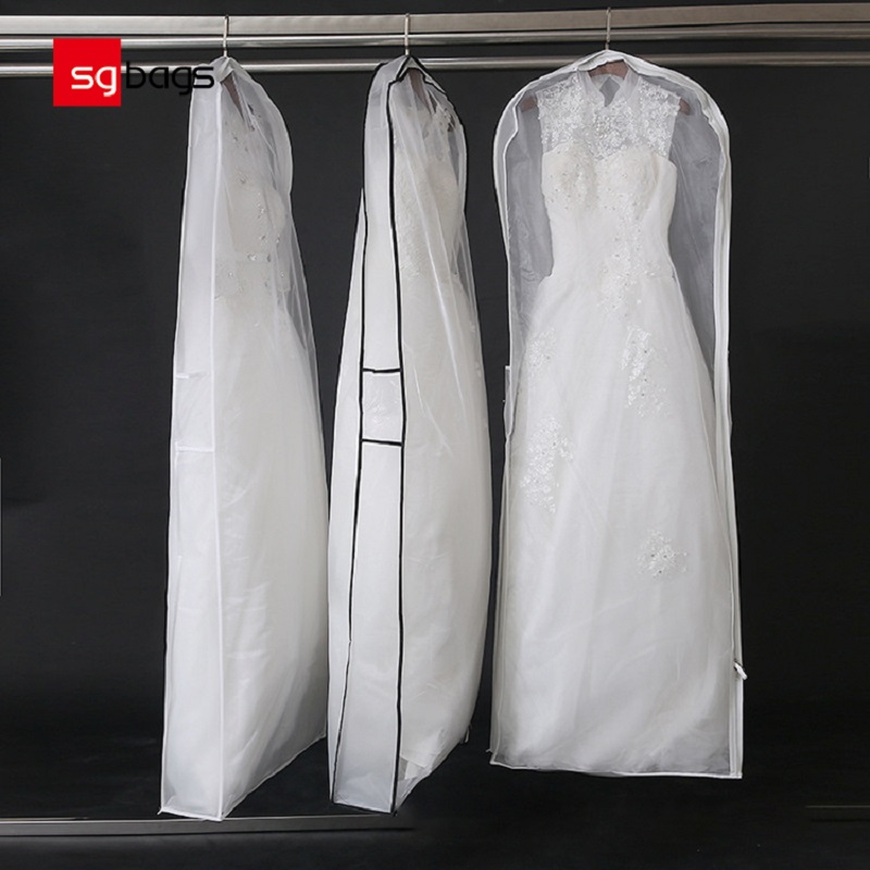 SGW08 2020 Custom Printed Extra Long Bridal Andedown Gown Dress Cover Plaggväska för bröllopsklänning